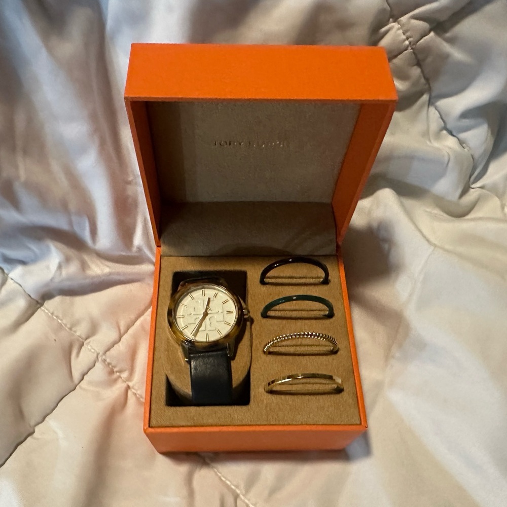 Tory Burch Watch Set – Interchangeable Bezels – Complete in Box